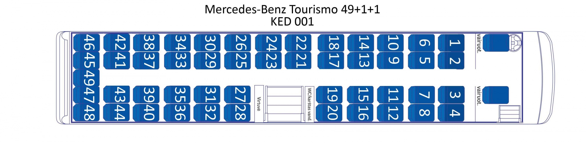 Схема автобуса Мерседес на 49 мест