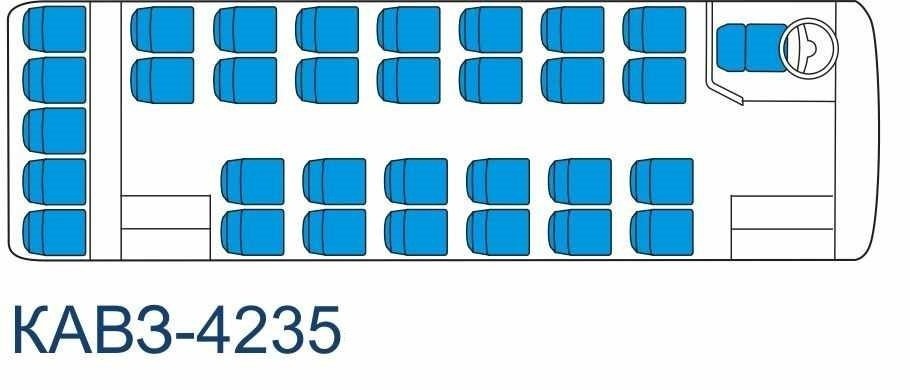 Схема рассадки в автобусе на 43 места